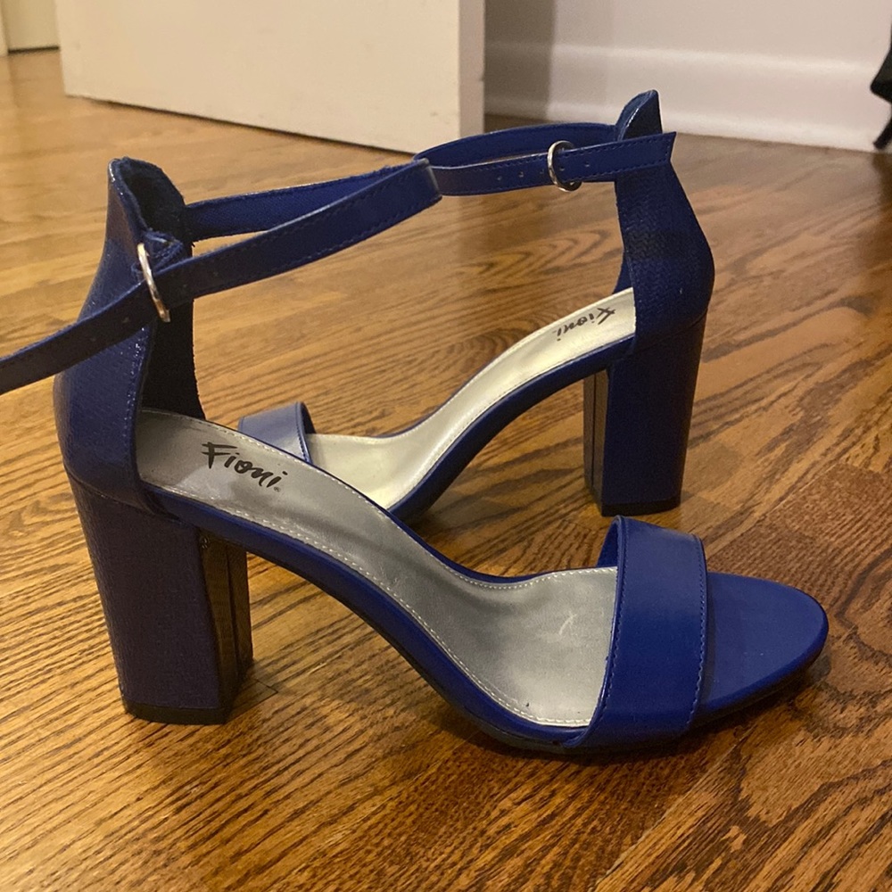 Royal blue block heels